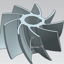 Top view of impeller