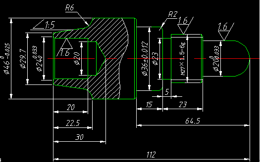 Shaft part drawing