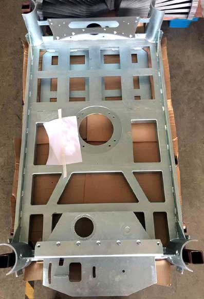 Large sheet metal parts plated structure