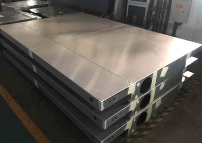 Large aluminum welding sheet metal processing, spray flawless