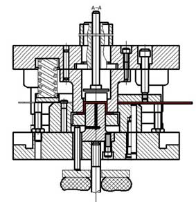 Final assembly drawing of blanking and deep drawing composite die