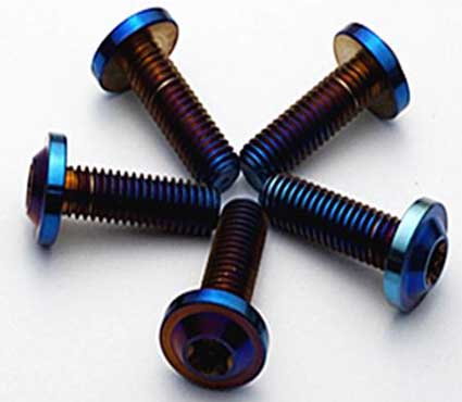 Mechanical titanium plated screws