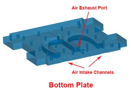 CAD-Zeichnung der Vakuumspannplatte unten