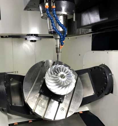 Five-axis equipment for machining curved parts
