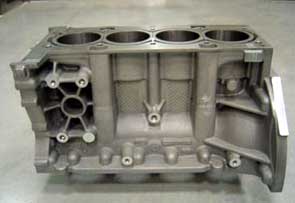 The engine block is made of aluminum